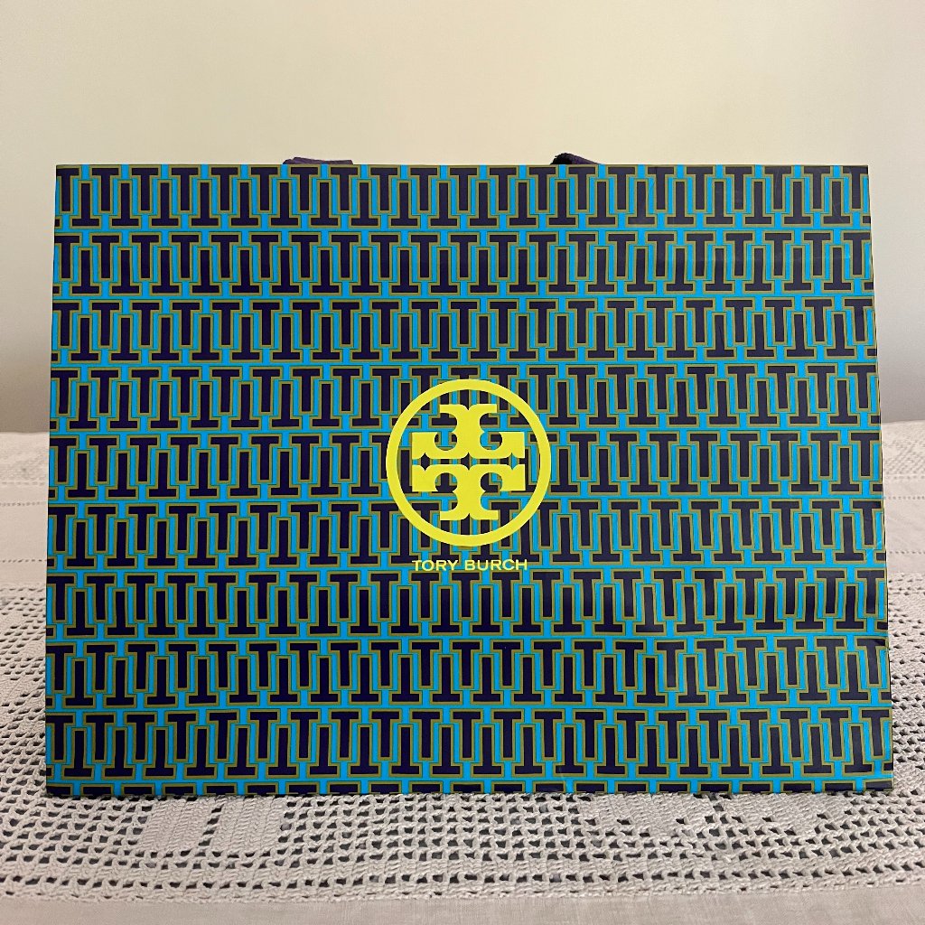 Tory Burch Blue Purple  Green Paper Shopping Bag